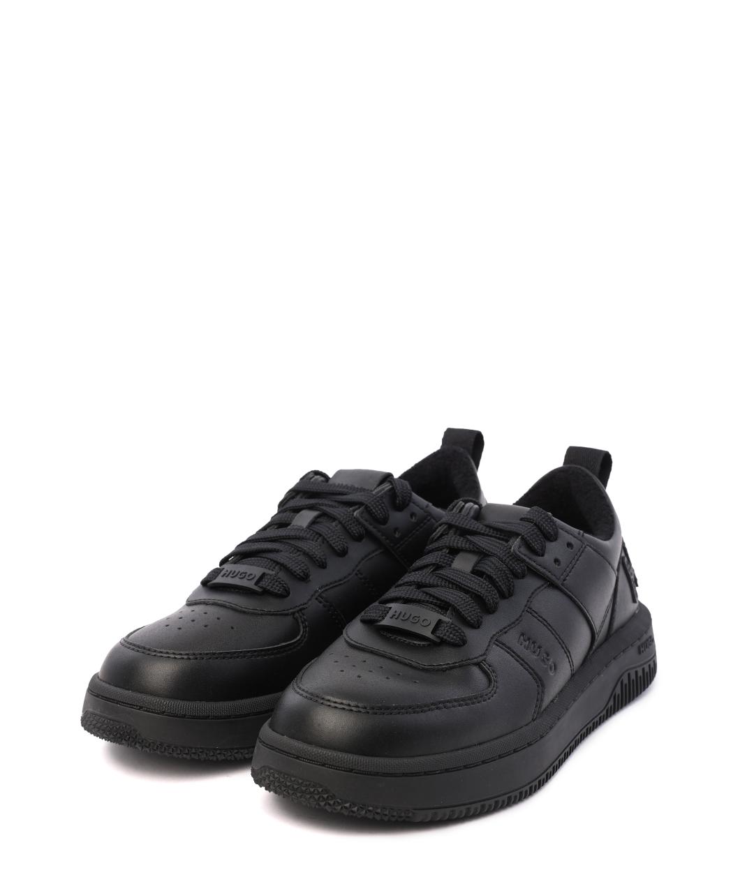 HUGO BOSS Черные кожаные кеды, фото 4