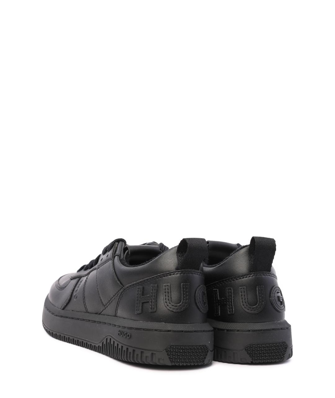 HUGO BOSS Черные кожаные кеды, фото 5