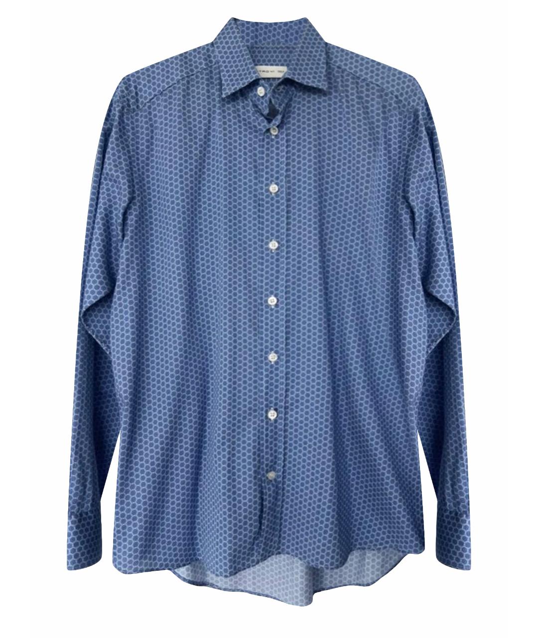 ETRO Синяя хлопковая кэжуал рубашка, фото 1