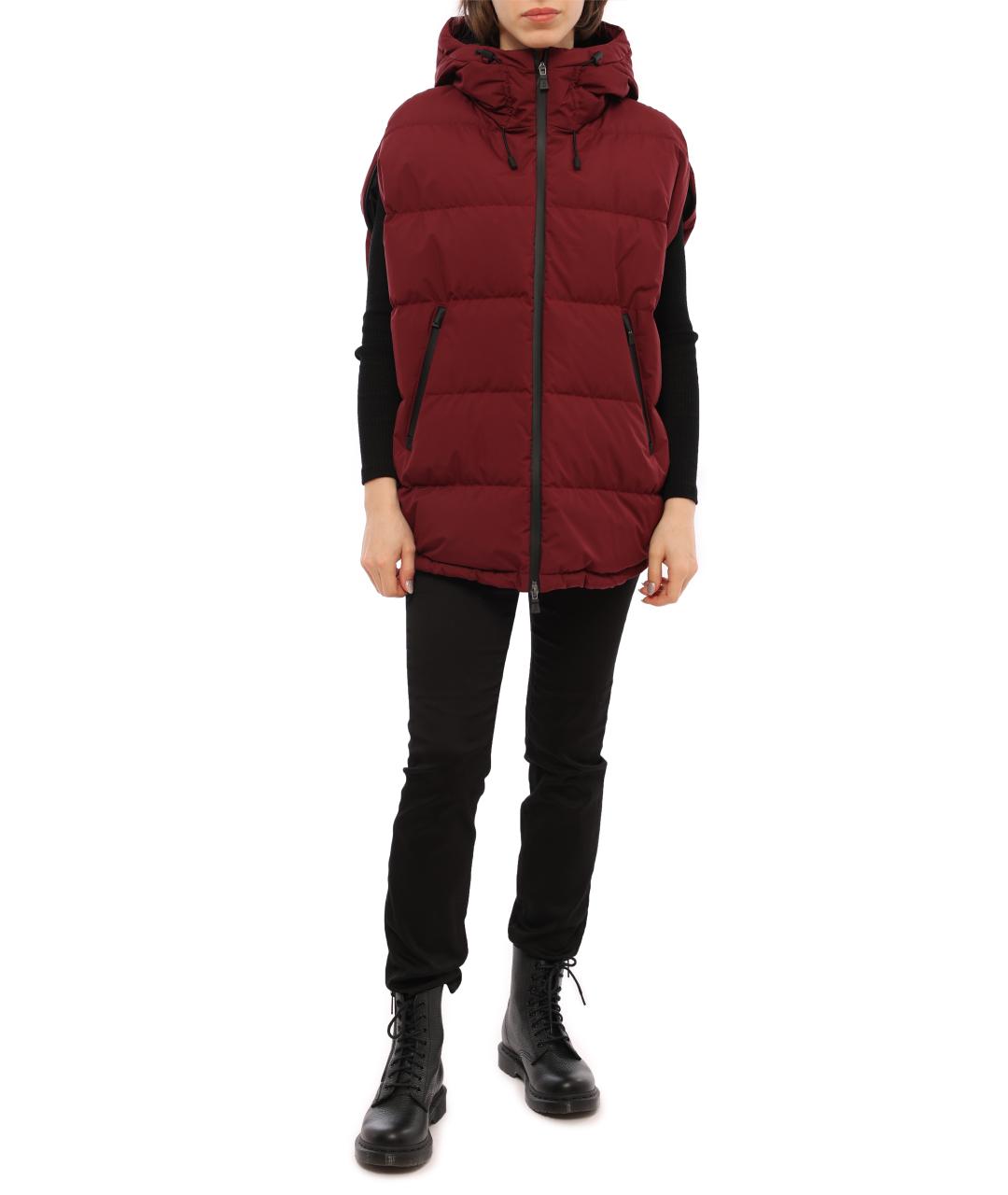 HERNO Бордовый полиэстеровый жилет, фото 2