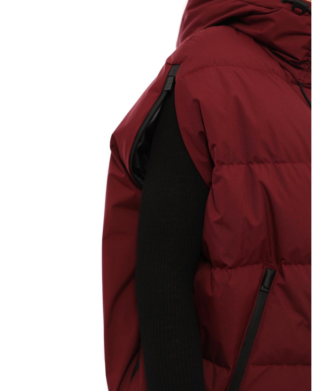 HERNO Бордовый полиэстеровый жилет, фото 6