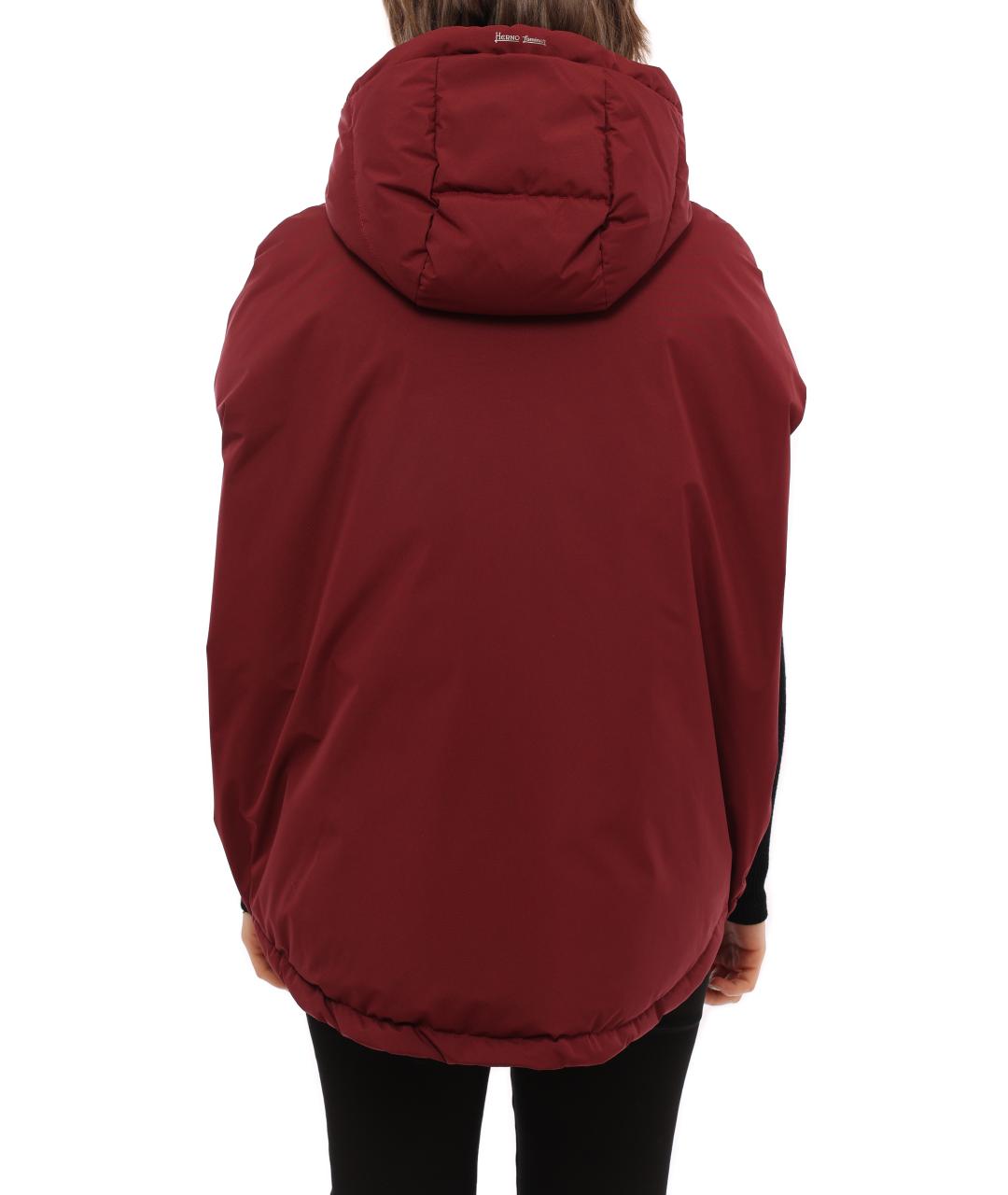 HERNO Бордовый полиэстеровый жилет, фото 5