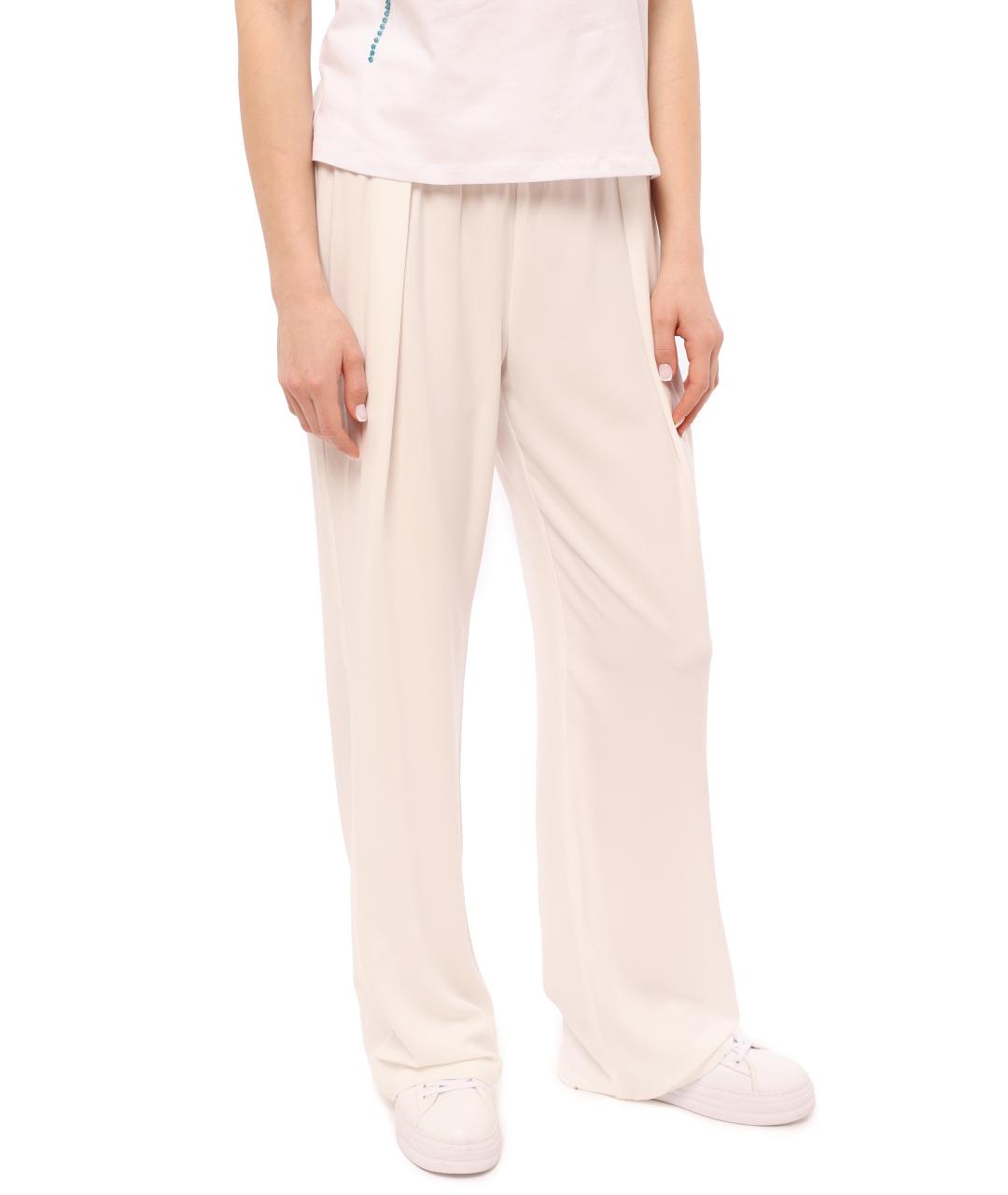 LIU JO Белые полиэстеровые брюки широкие, фото 4