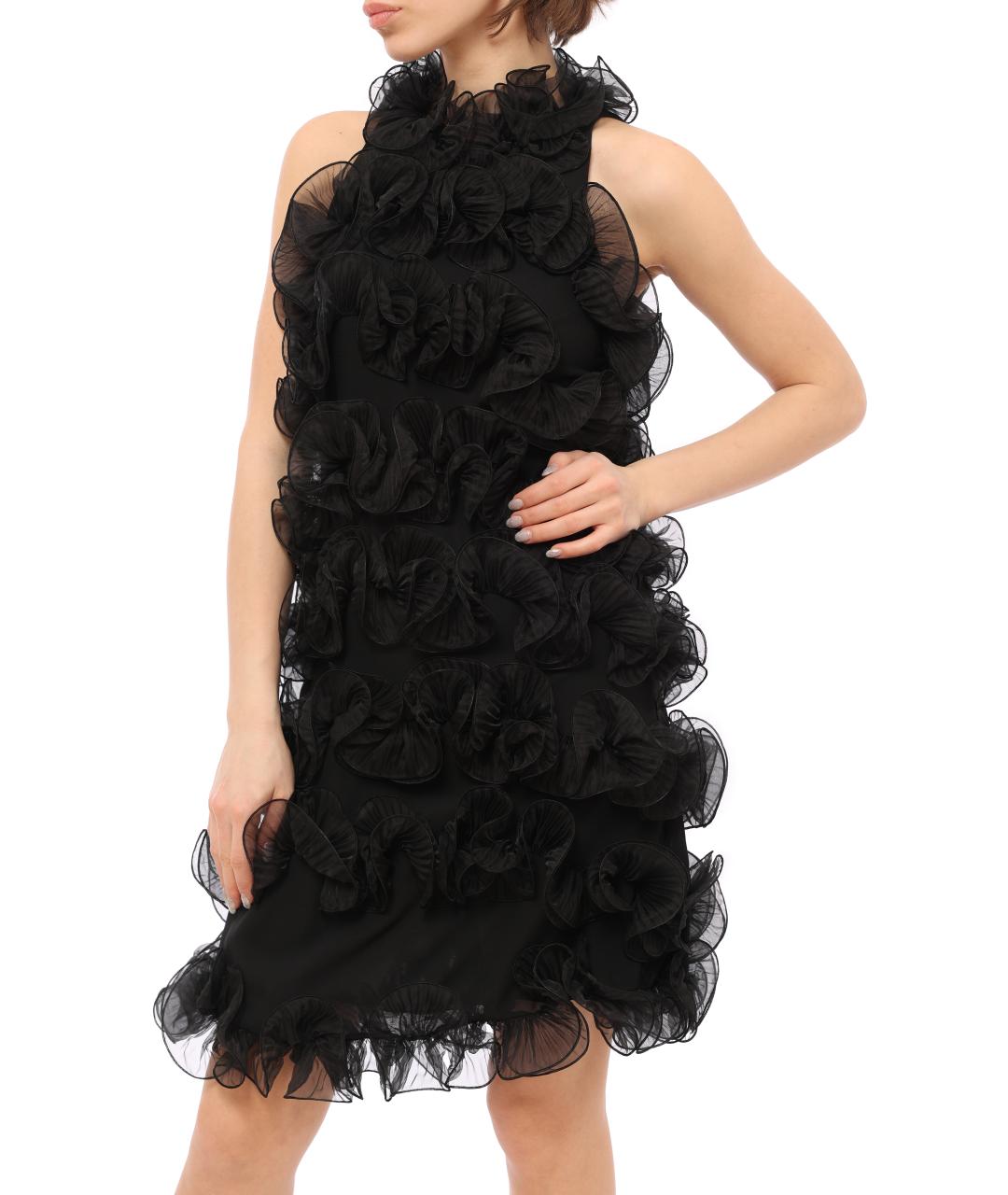 EMPORIO ARMANI Черное полиэстеровое вечернее платье, фото 3