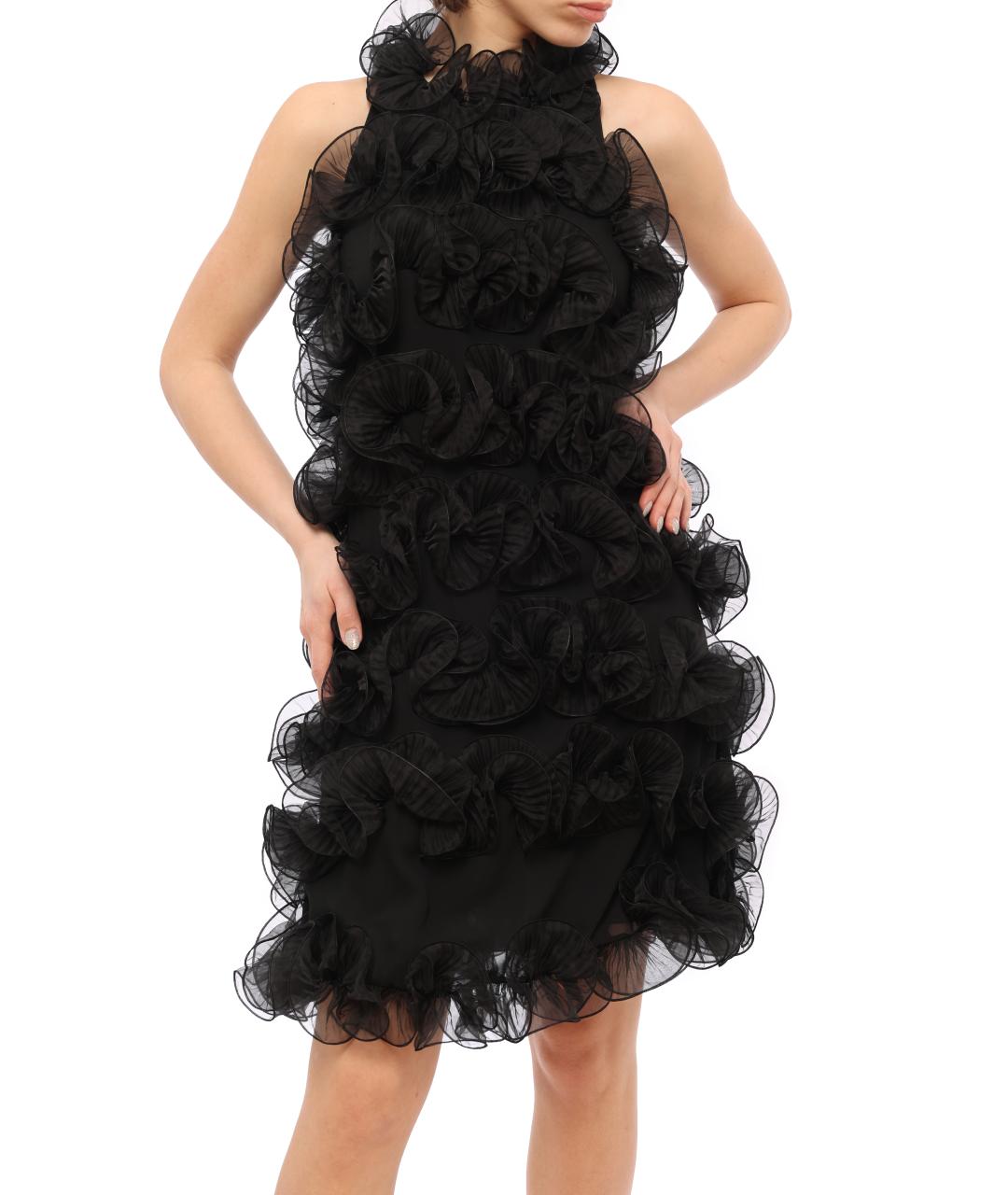 EMPORIO ARMANI Черное полиэстеровое вечернее платье, фото 7