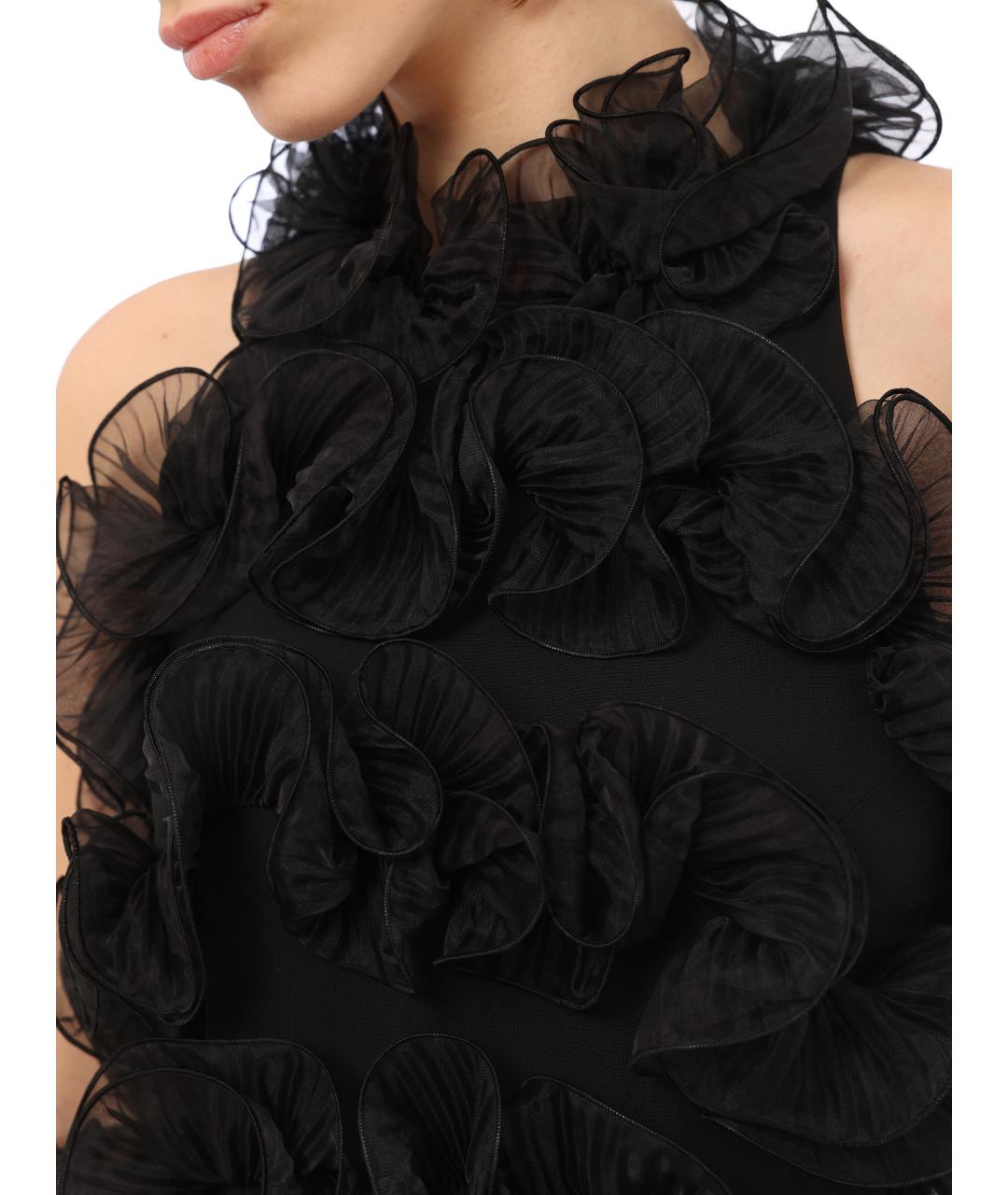 EMPORIO ARMANI Черное полиэстеровое вечернее платье, фото 4