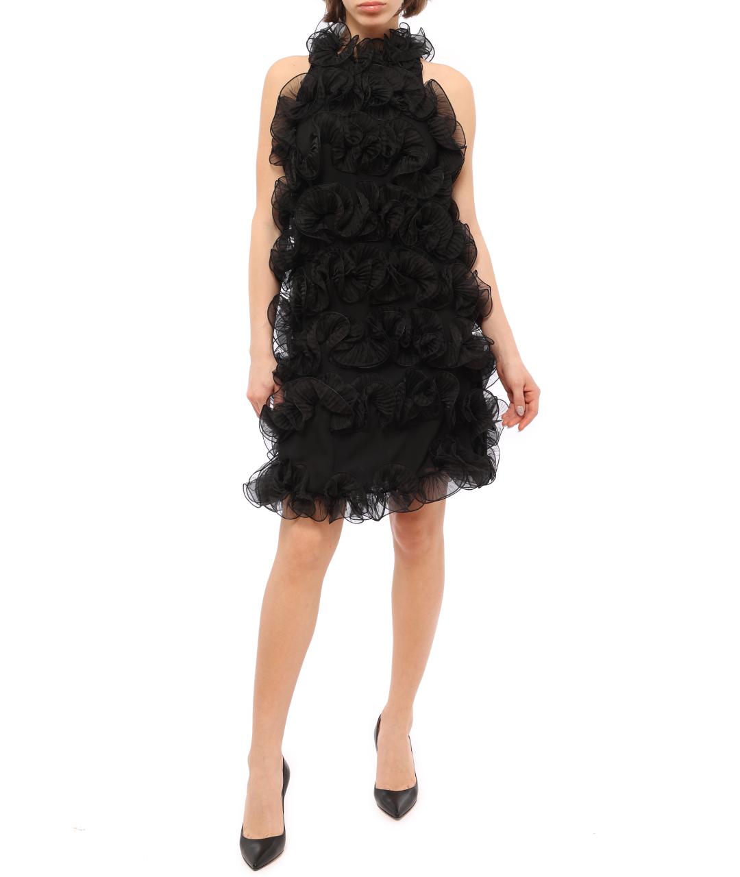 EMPORIO ARMANI Черное полиэстеровое вечернее платье, фото 2