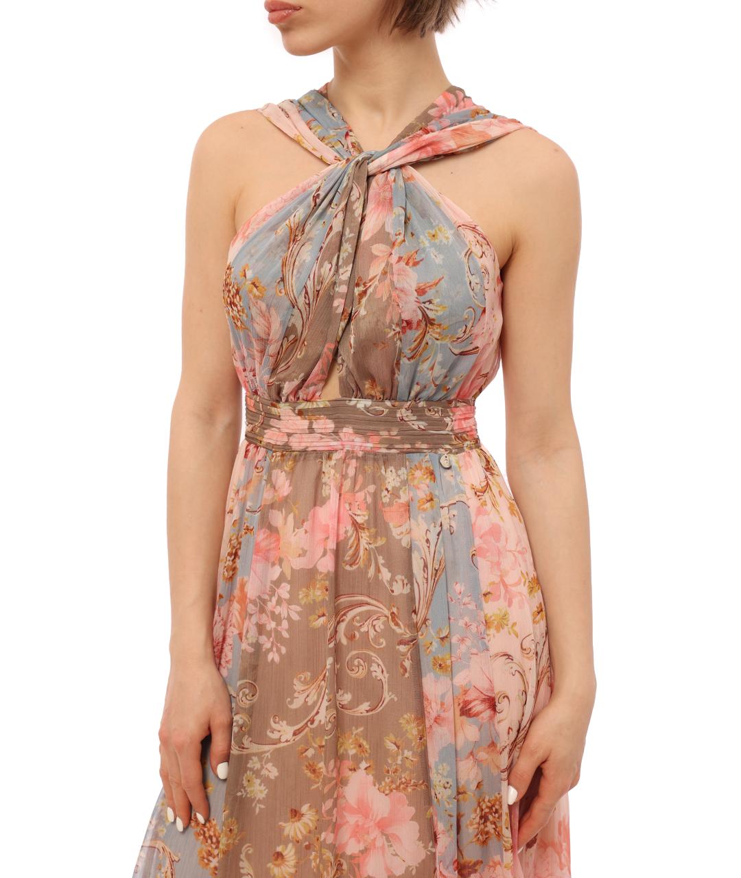 LIU JO Розовое полиэстеровое вечернее платье, фото 3