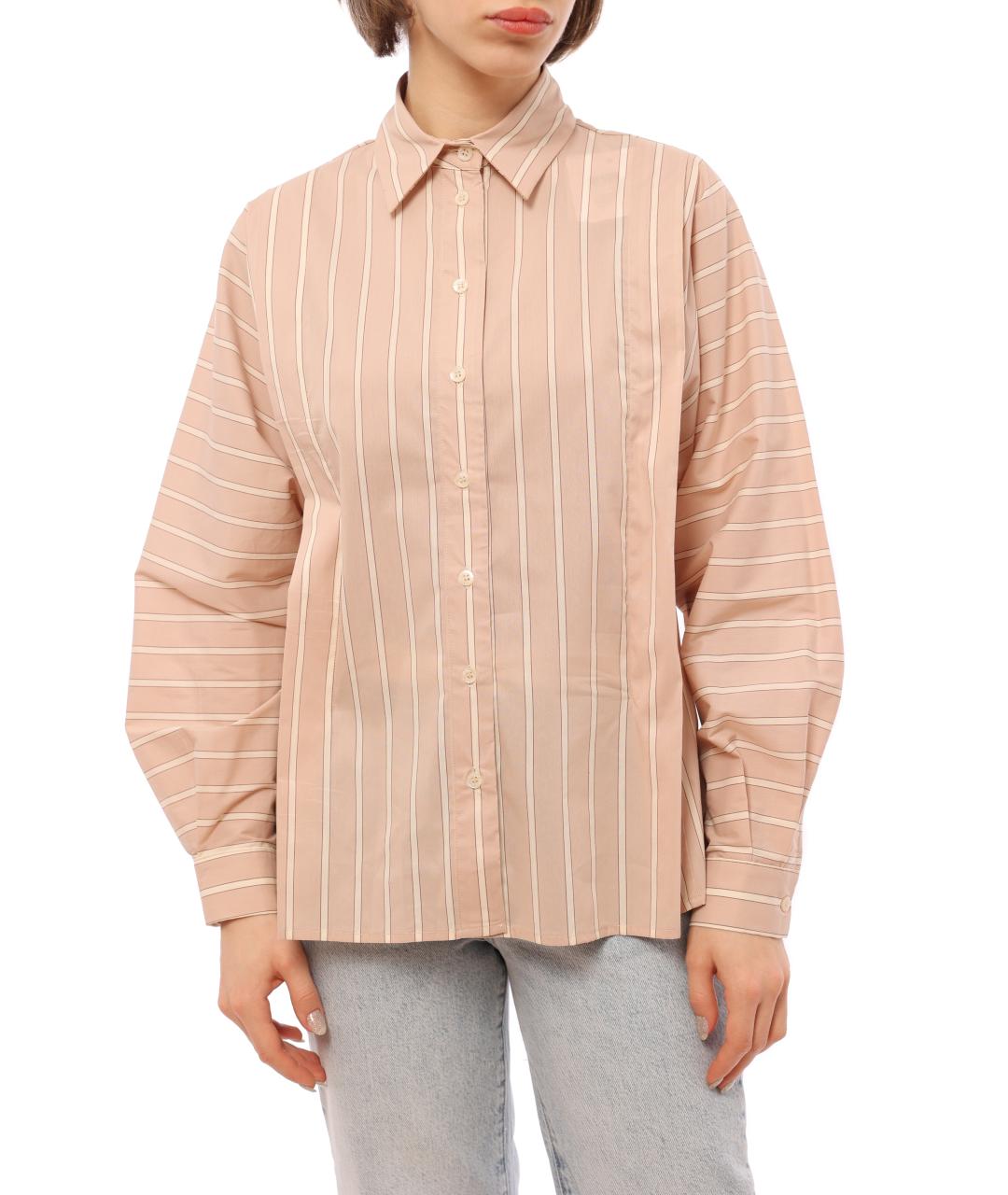LIU JO Бежевая хлопковая рубашка, фото 7