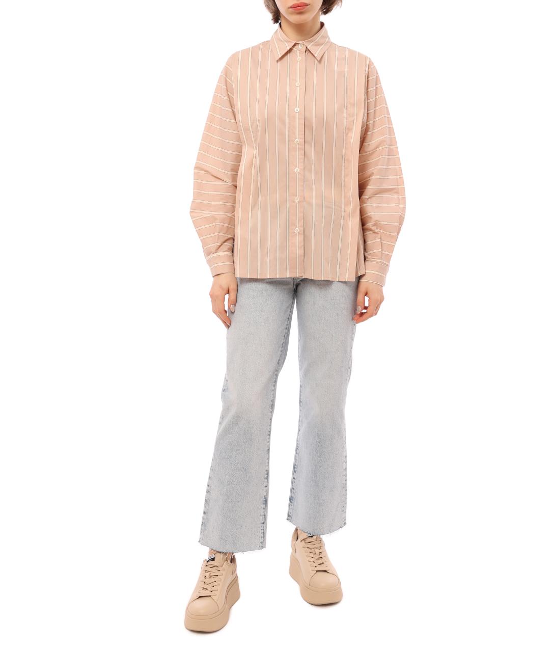 LIU JO Бежевая хлопковая рубашка, фото 4