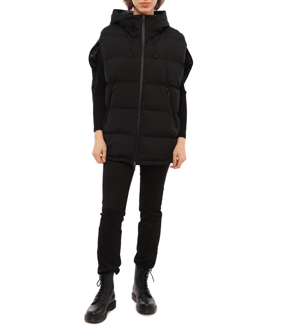 HERNO Черный полиэстеровый жилет, фото 6