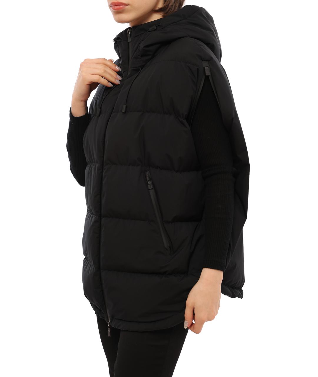 HERNO Черный полиэстеровый жилет, фото 5