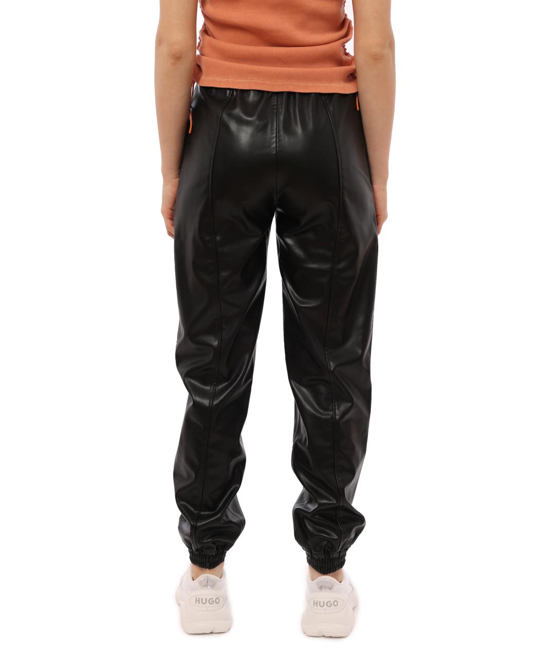 HUGO BOSS Черные полиэстеровые прямые брюки, фото 2