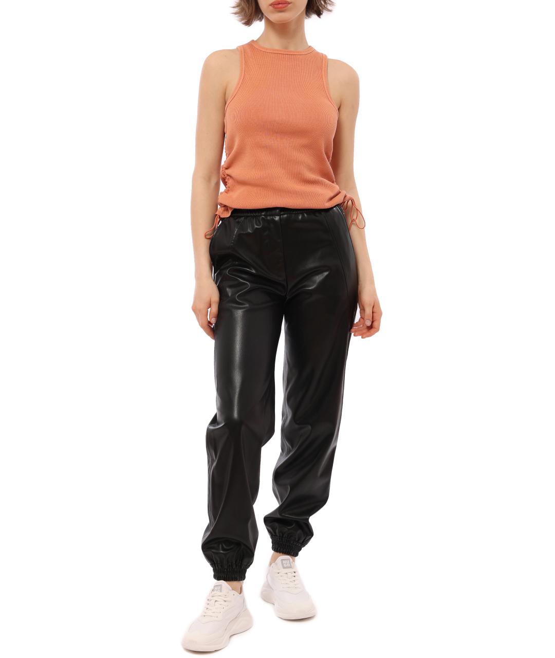 HUGO BOSS Черные полиэстеровые прямые брюки, фото 5