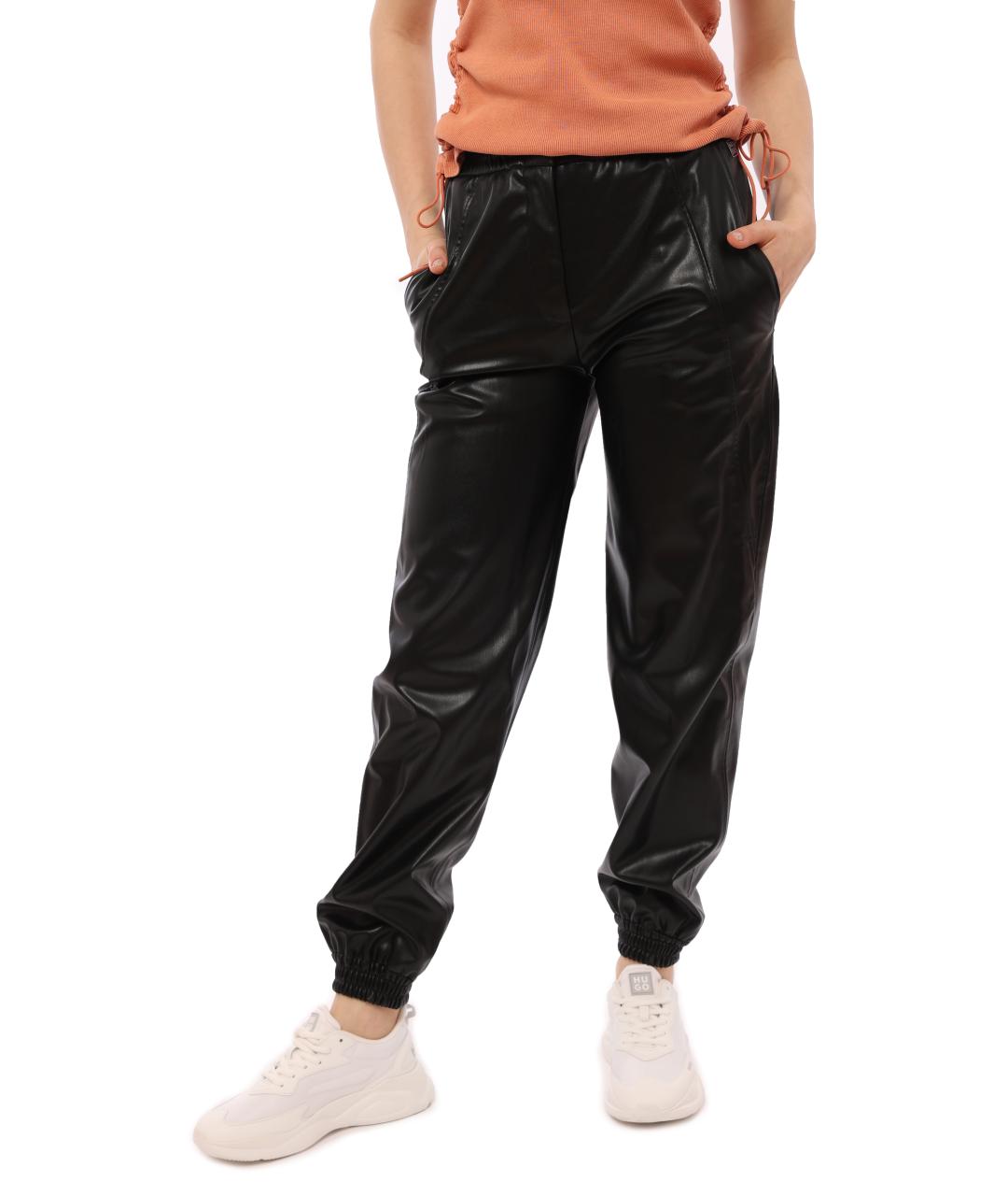 HUGO BOSS Черные полиэстеровые прямые брюки, фото 7