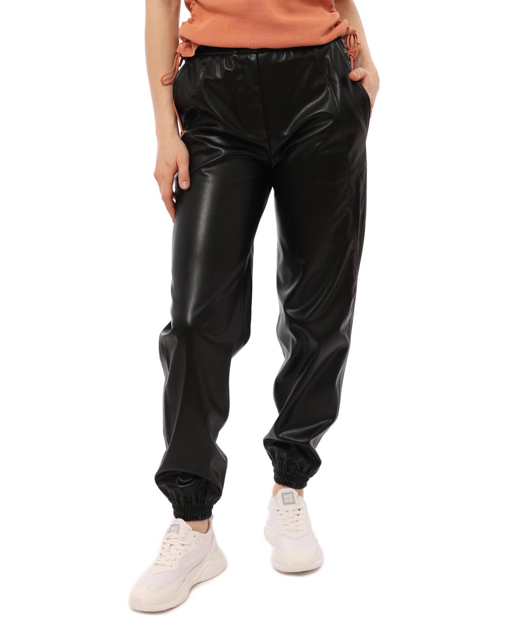 HUGO BOSS Черные полиэстеровые прямые брюки, фото 4