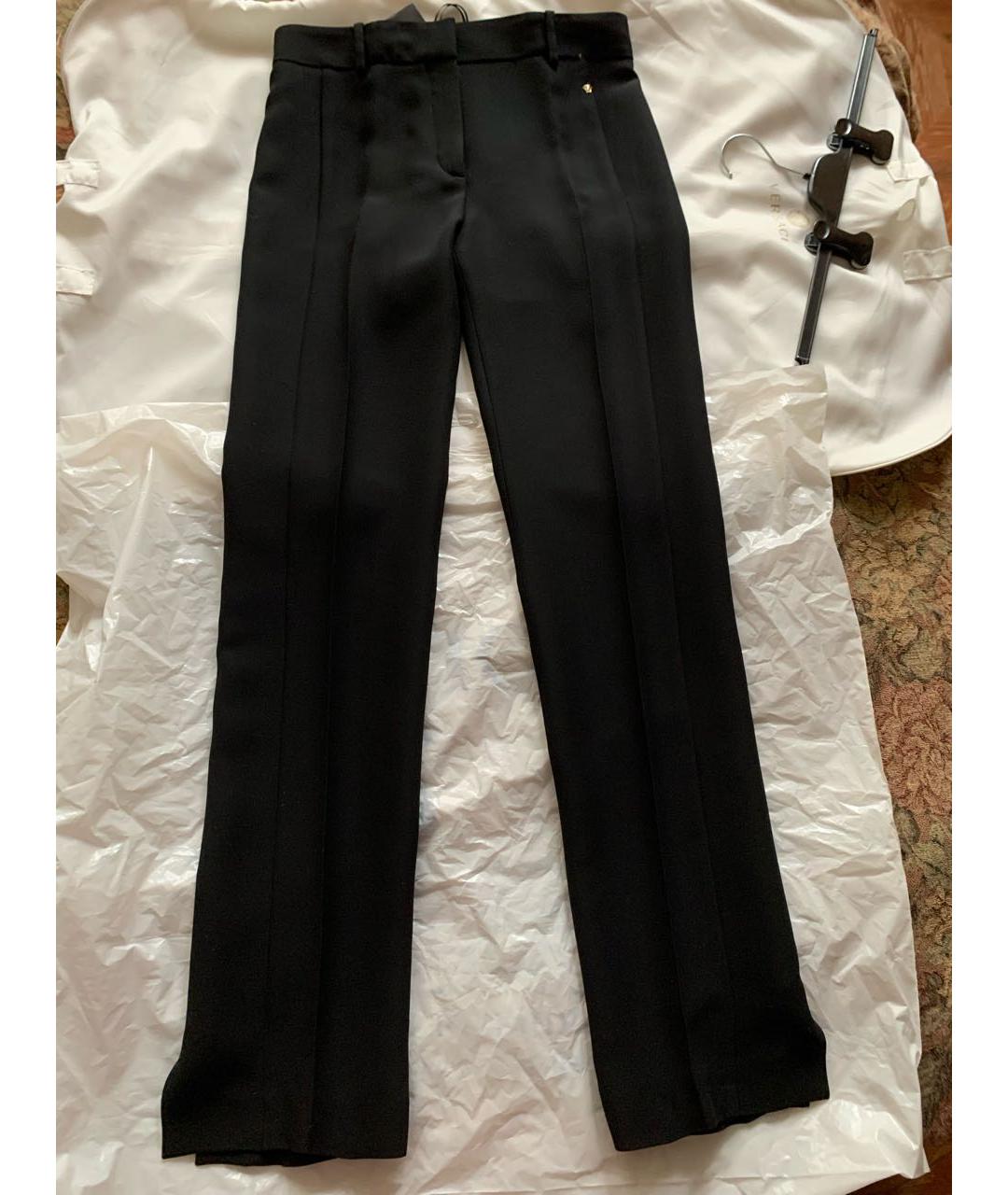 VERSACE Черные шелковые прямые брюки, фото 6