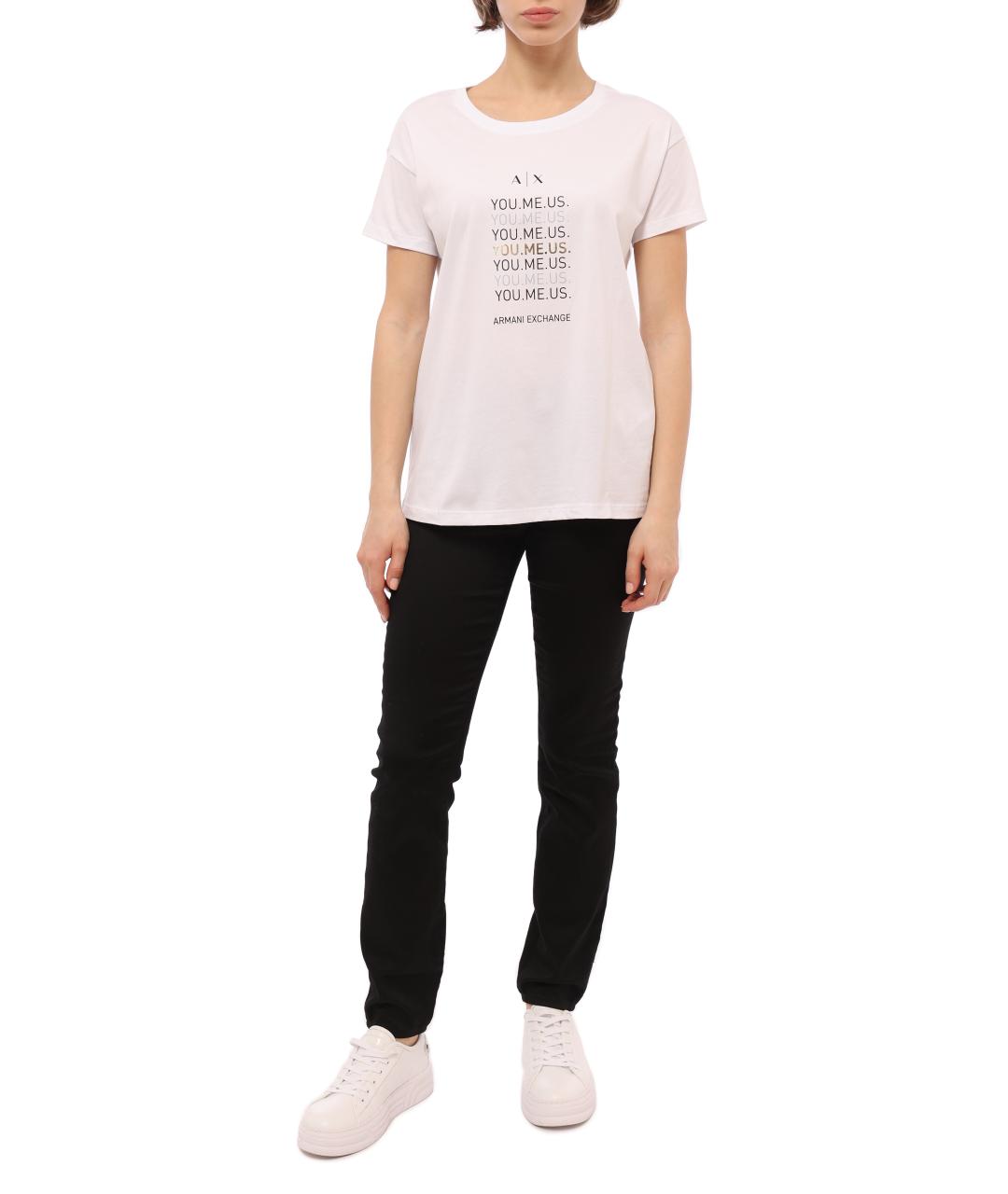 ARMANI EXCHANGE Белая хлопковая футболка, фото 6