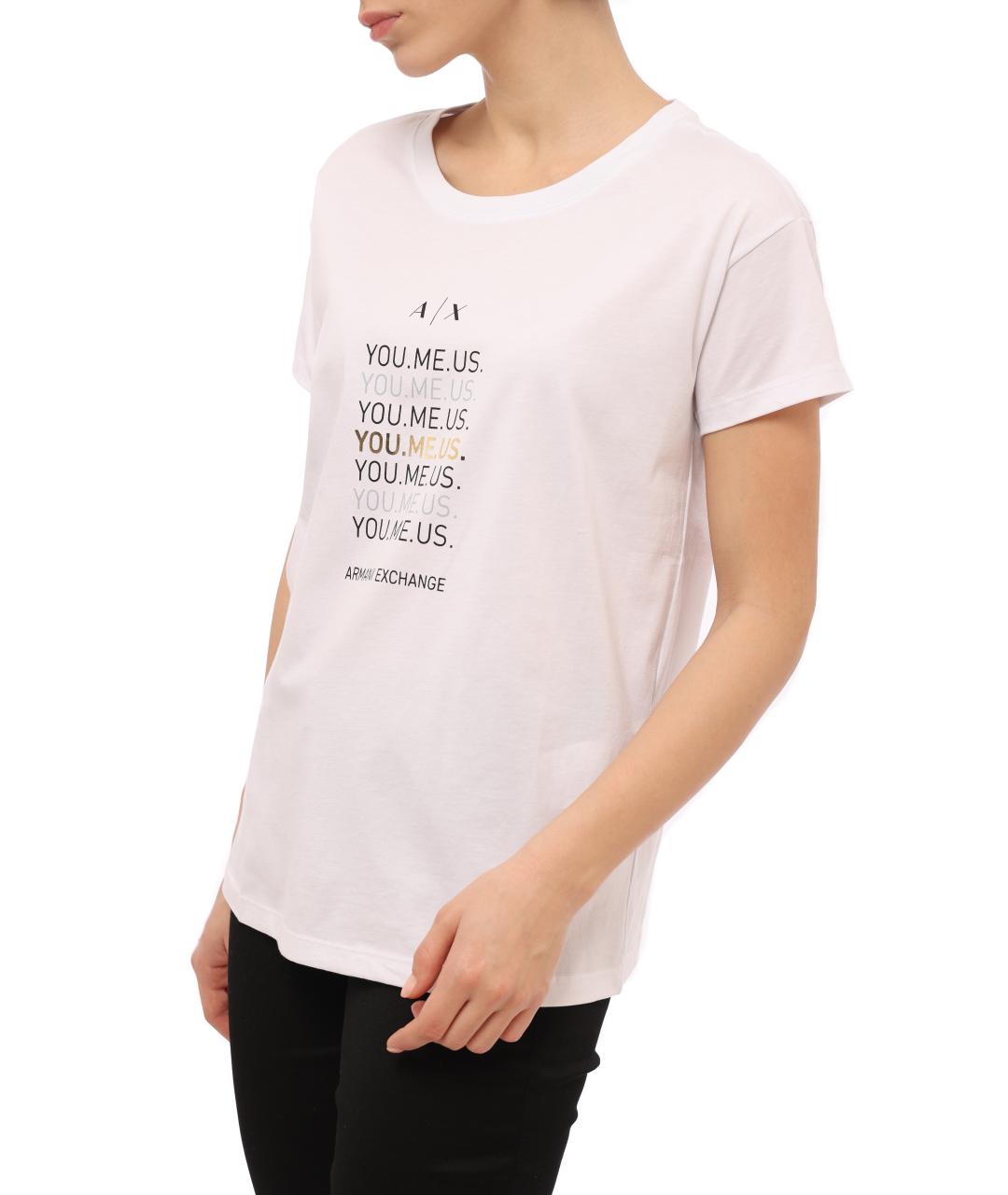 ARMANI EXCHANGE Белая хлопковая футболка, фото 3