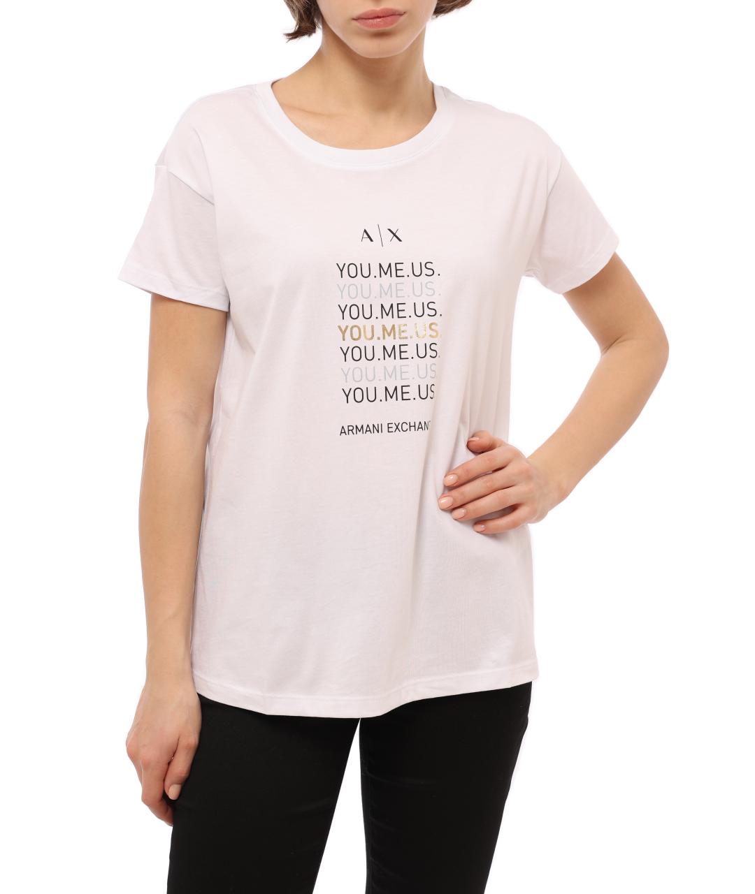 ARMANI EXCHANGE Белая хлопковая футболка, фото 2