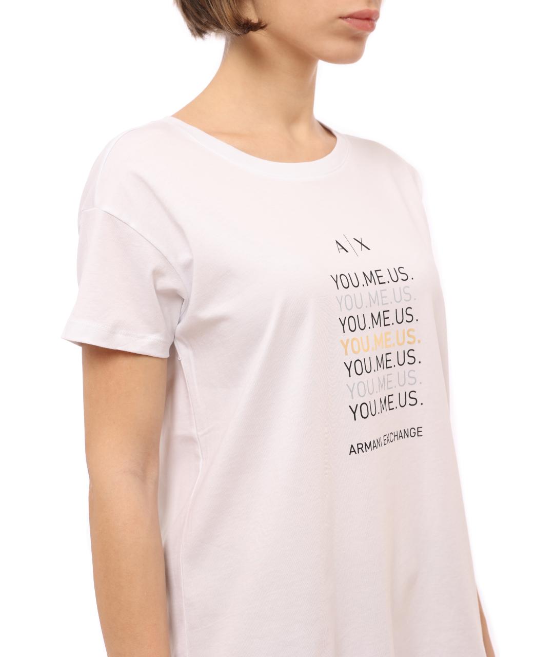 ARMANI EXCHANGE Белая хлопковая футболка, фото 4
