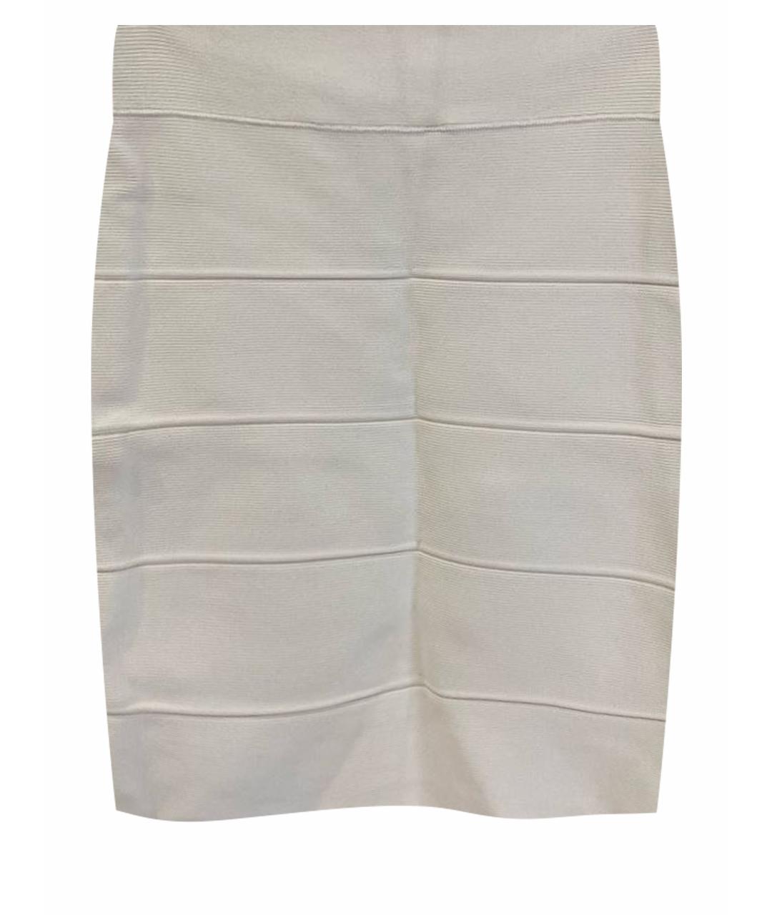 BCBG MAXAZRIA Белая вискозная юбка мини, фото 1