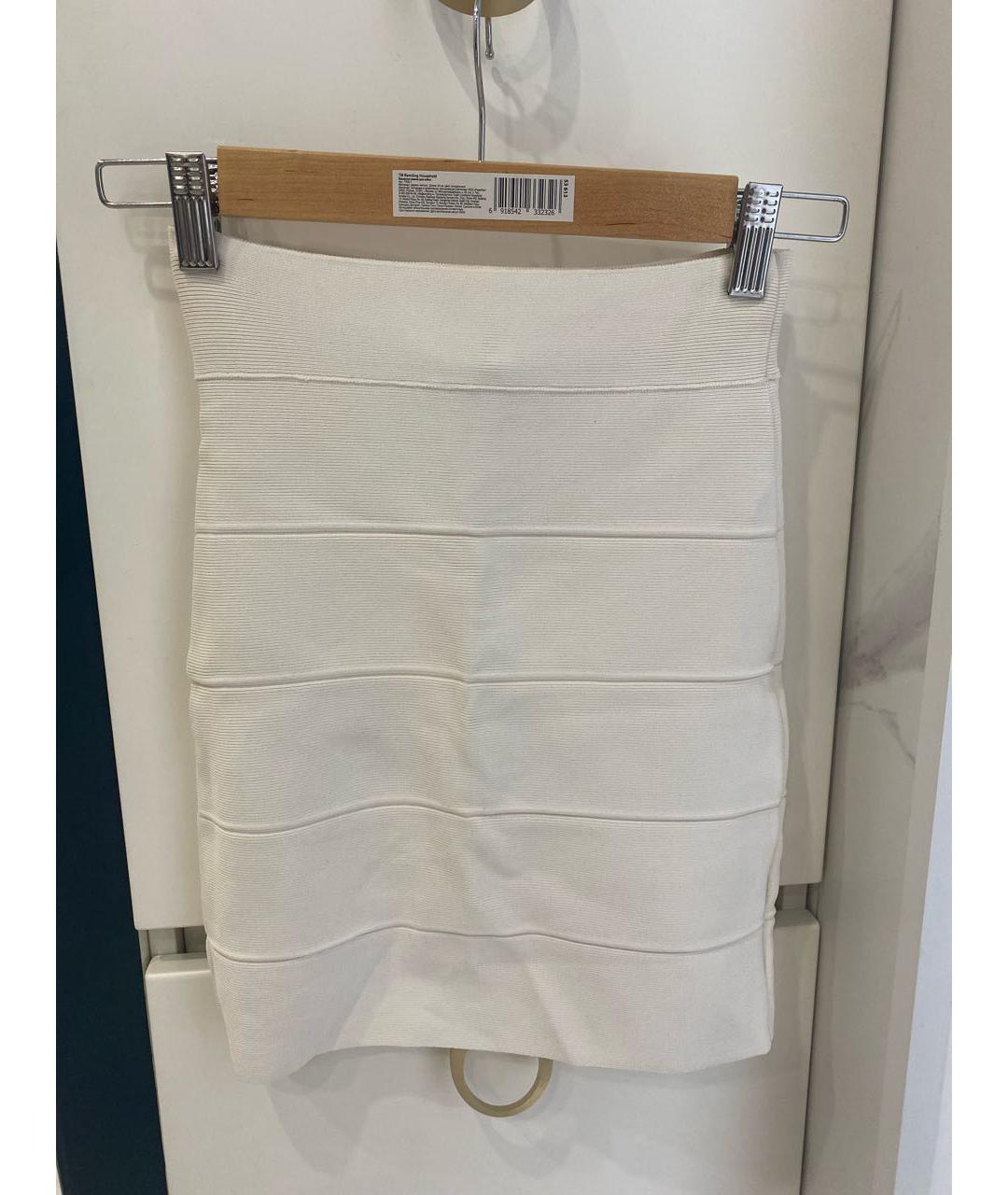 BCBG MAXAZRIA Белая вискозная юбка мини, фото 2