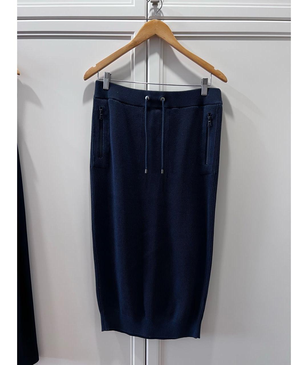 BRUNELLO CUCINELLI Темно-синий хлопковый костюм с юбками, фото 7