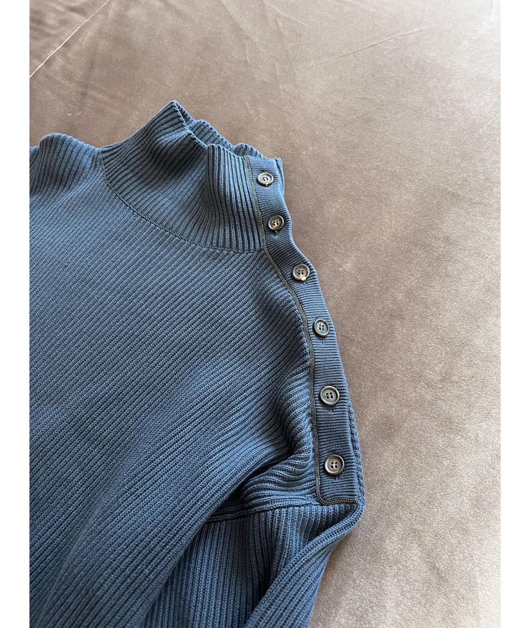 BRUNELLO CUCINELLI Темно-синий хлопковый костюм с юбками, фото 4
