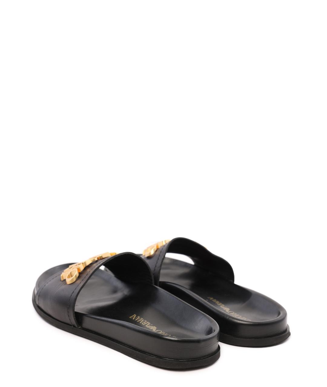 EMPORIO ARMANI Черные шлепанцы, фото 5