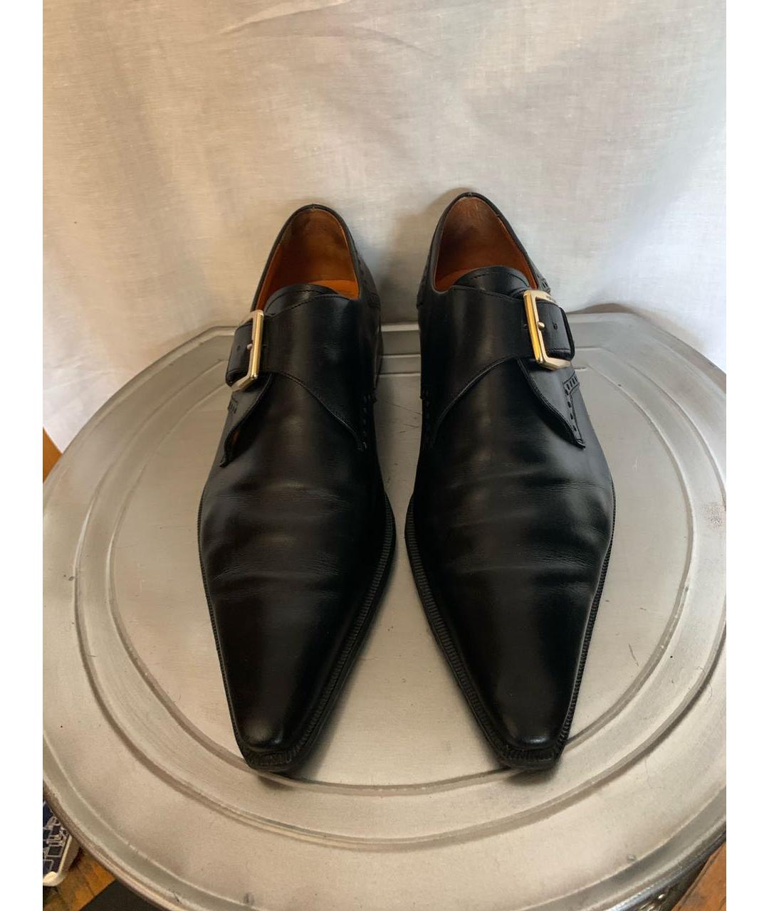 SERGIO ROSSI Черные кожаные низкие ботинки, фото 2