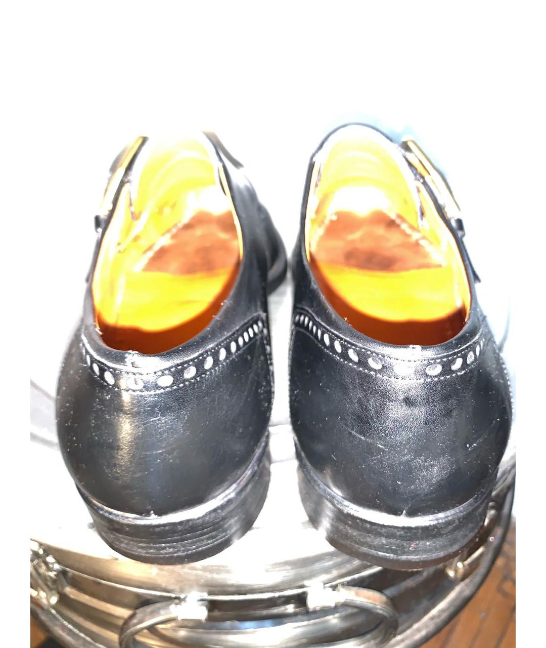 SERGIO ROSSI Черные кожаные низкие ботинки, фото 6
