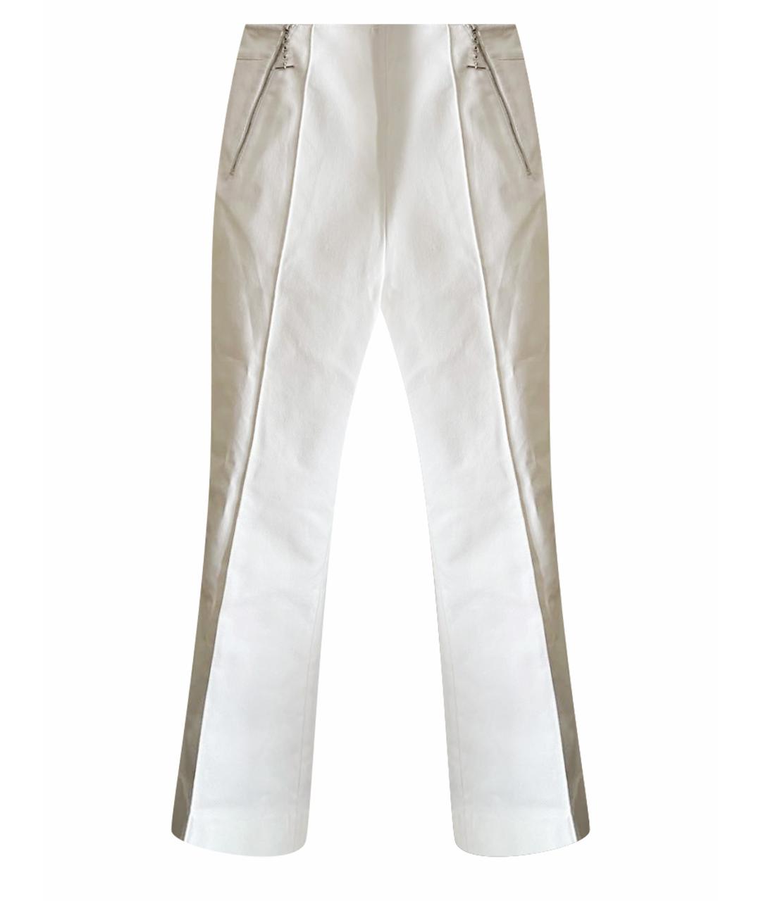 HERMES Белые хлопковые брюки широкие, фото 1