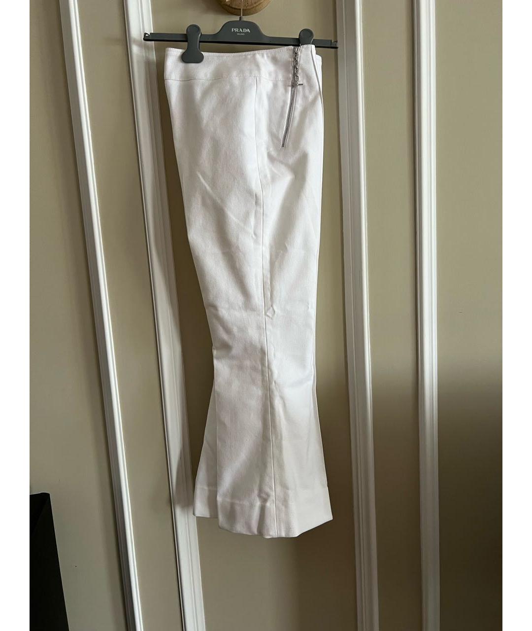 HERMES Белые хлопковые брюки широкие, фото 4