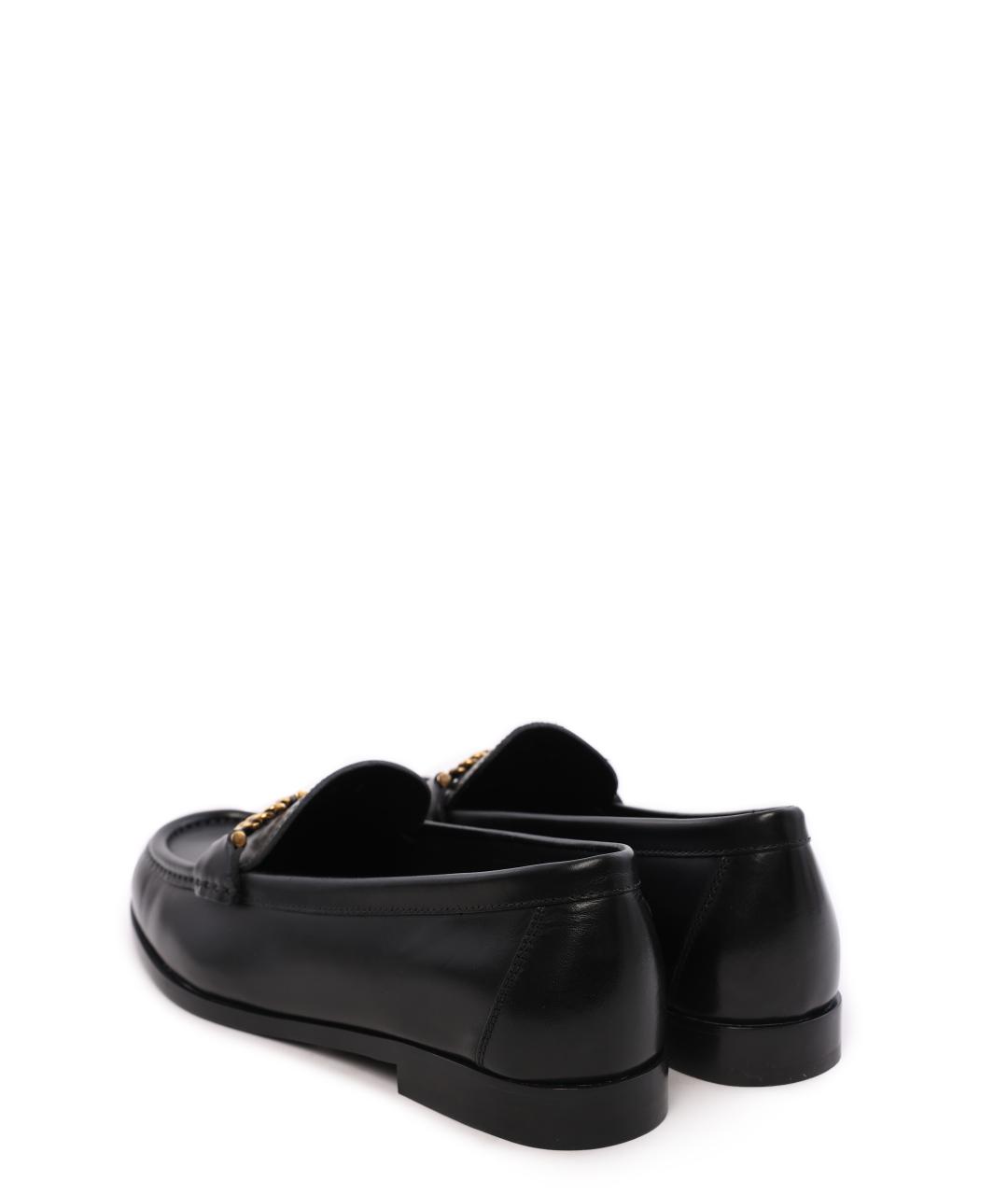 FERRAGAMO Черные кожаные лоферы, фото 3