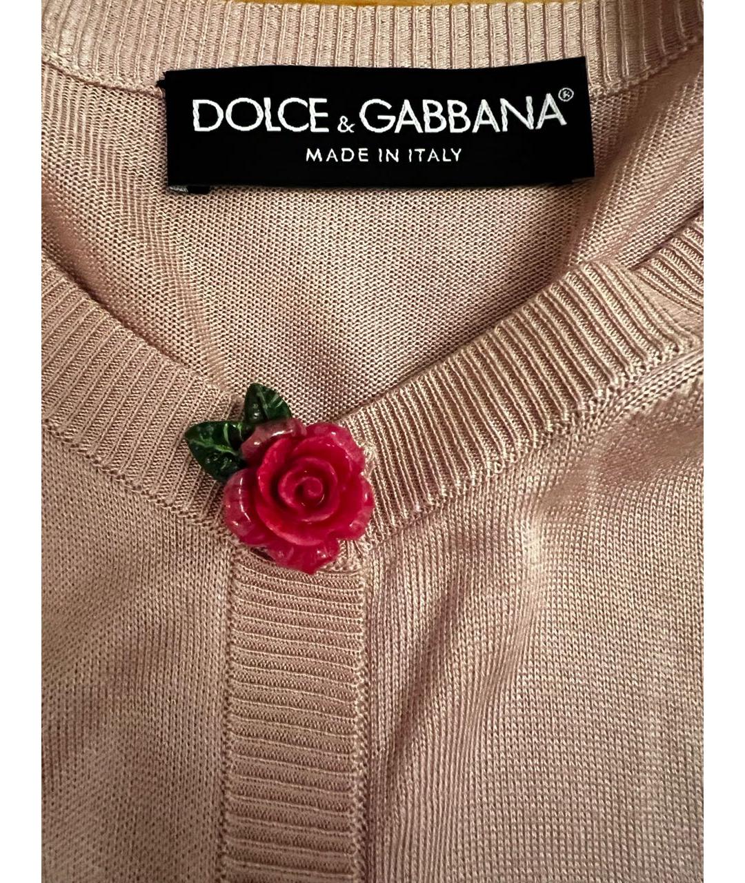 DOLCE&GABBANA Розовый шелковый джемпер / свитер, фото 5