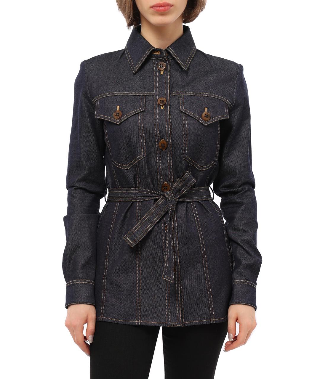 VICTORIA BECKHAM Синяя хлопковая рубашка, фото 7