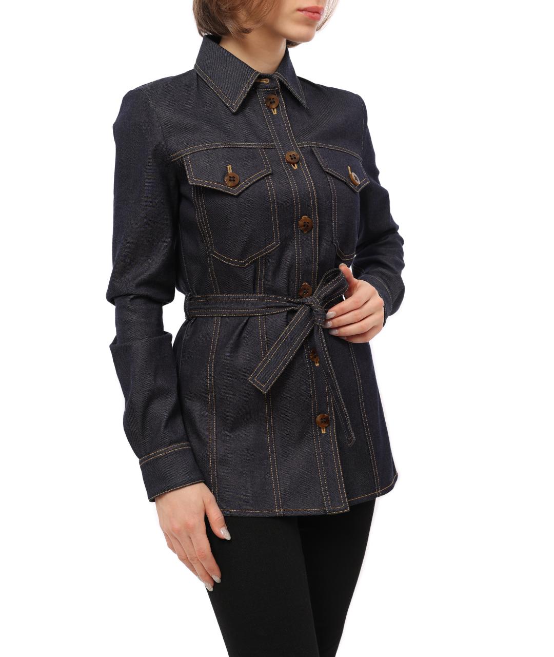 VICTORIA BECKHAM Синяя хлопковая рубашка, фото 2