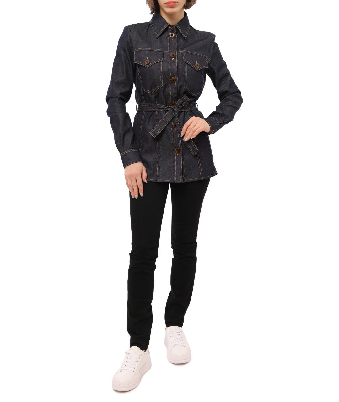 VICTORIA BECKHAM Синяя хлопковая рубашка, фото 3