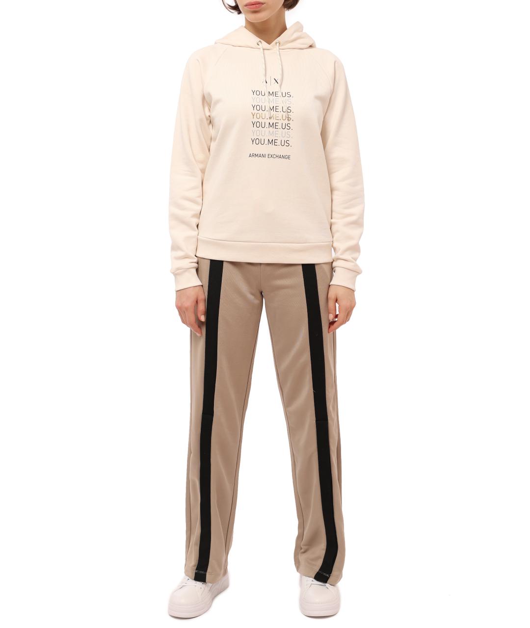 ARMANI EXCHANGE Бежевые полиэстеровые спортивные брюки и шорты, фото 5