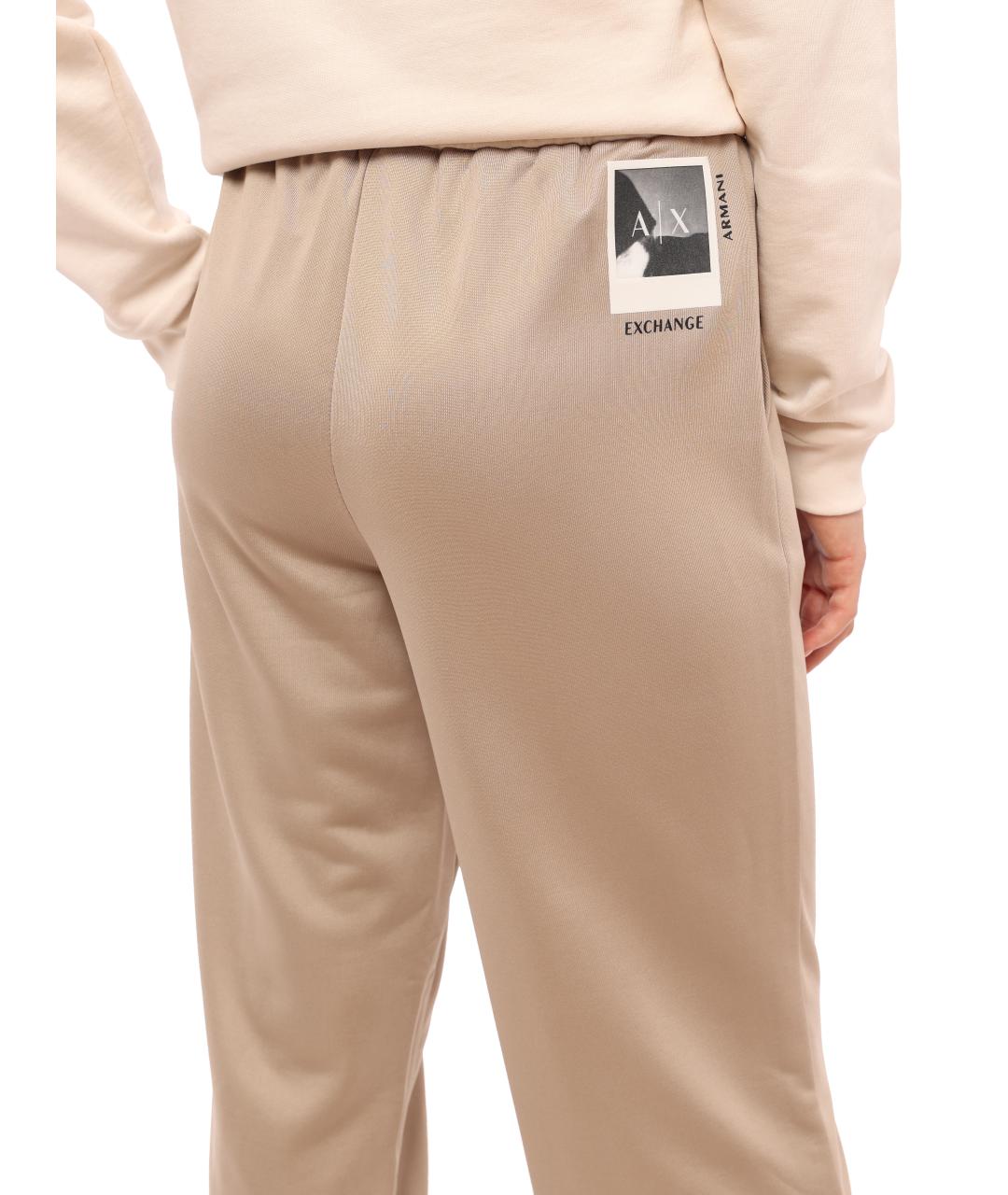 ARMANI EXCHANGE Бежевые полиэстеровые спортивные брюки и шорты, фото 6