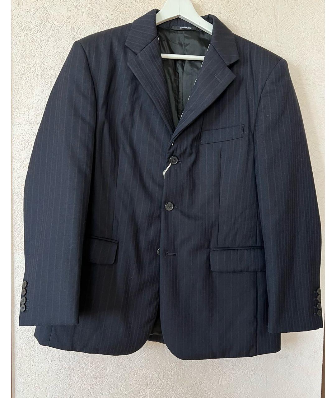 MAISON MARGIELA Темно-синий шерстяной жакет/пиджак, фото 7