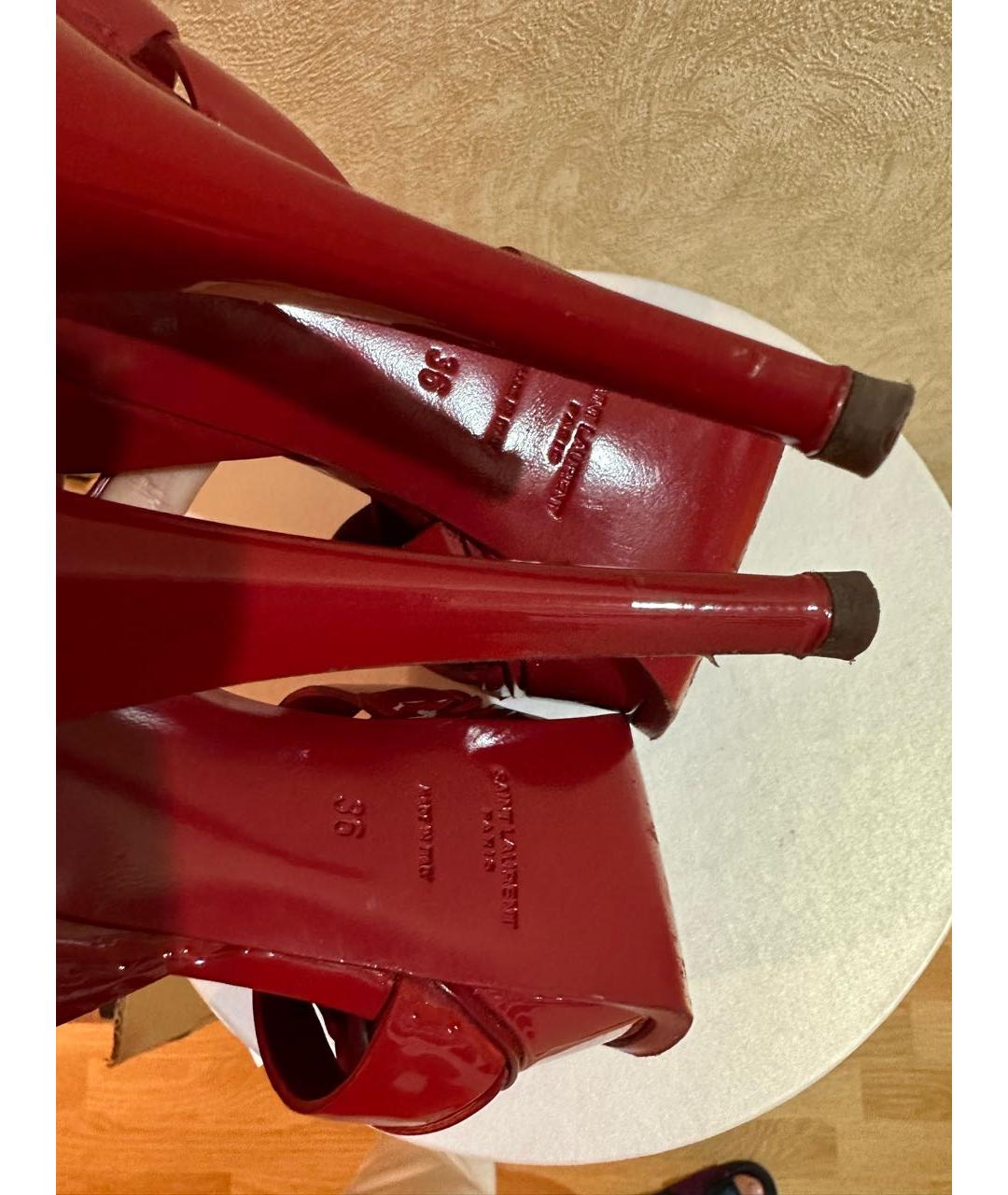 SAINT LAURENT Красные босоножки, фото 6