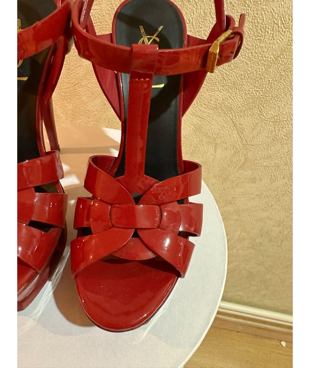 SAINT LAURENT Красные босоножки, фото 2