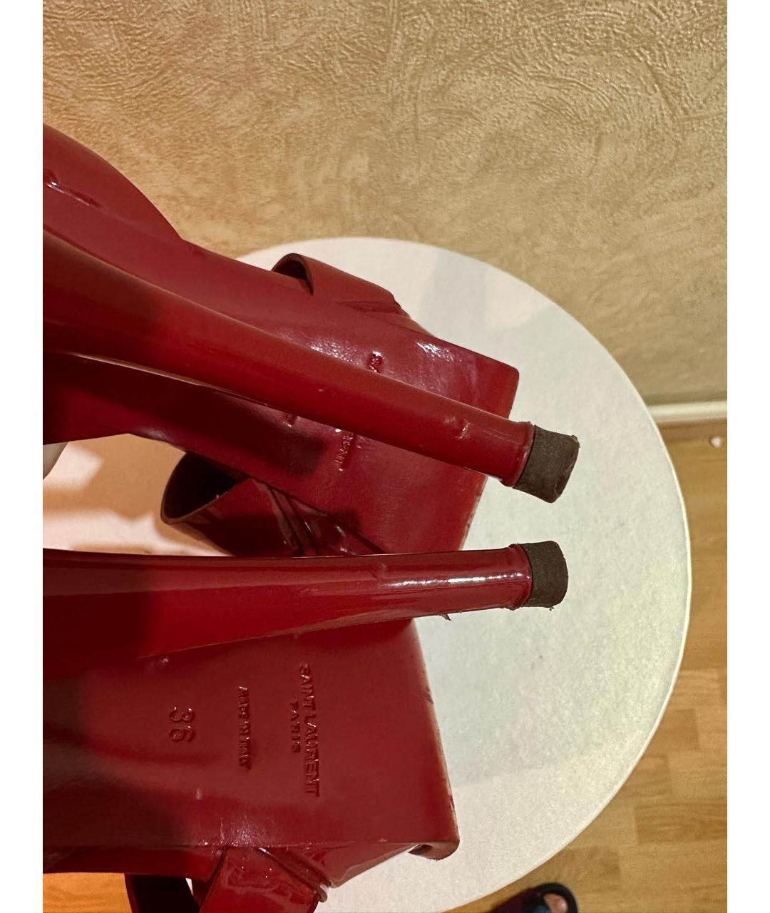 SAINT LAURENT Красные босоножки, фото 5