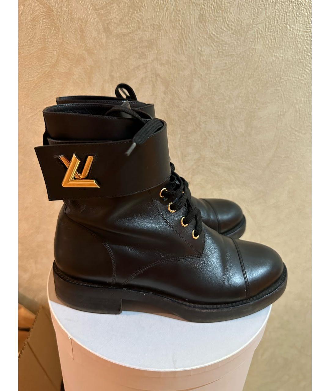 LOUIS VUITTON Черные кожаные ботинки, фото 7