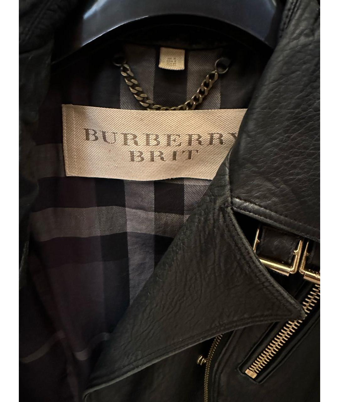 BURBERRY BRIT Черная кожаная куртка, фото 2