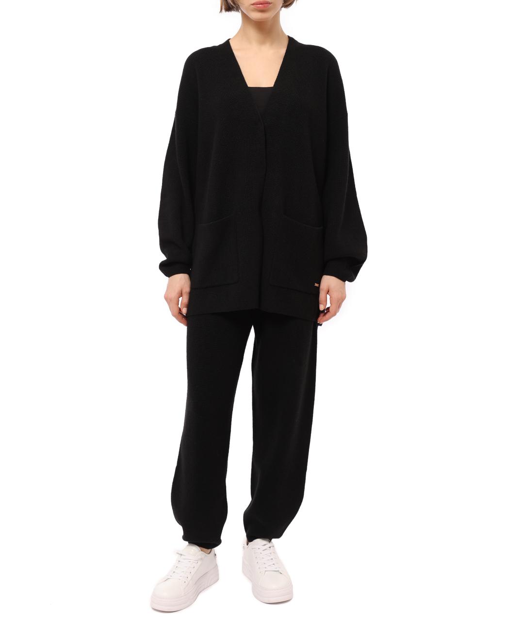 ARMANI EXCHANGE Черные шерстяные брюки широкие, фото 6