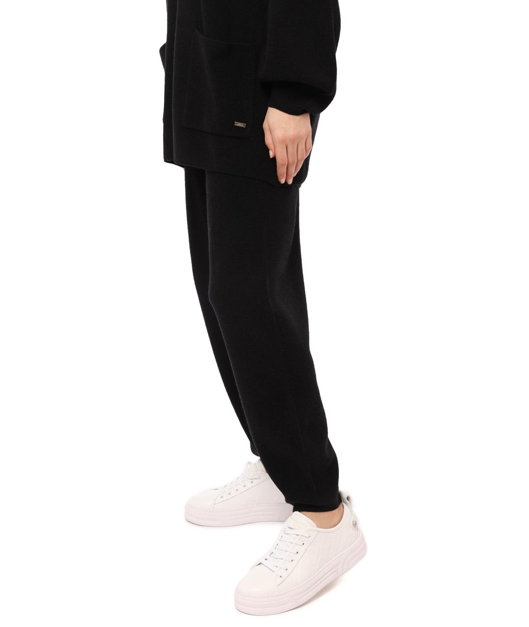 ARMANI EXCHANGE Черные шерстяные брюки широкие, фото 5