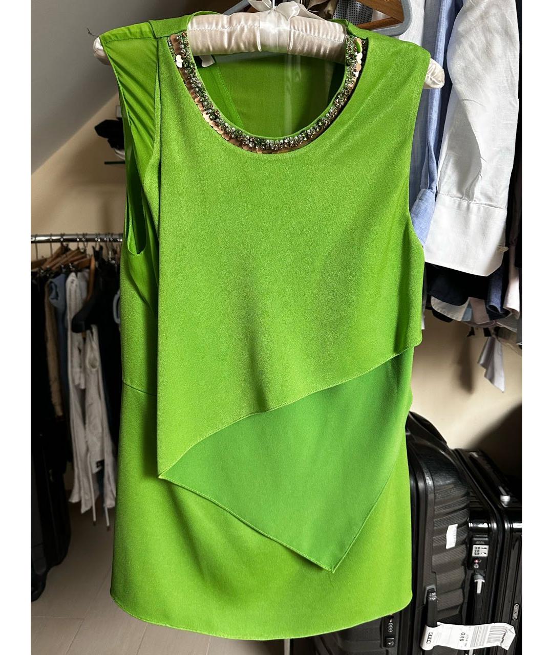 3.1 PHILLIP LIM Зеленая атласная блузы, фото 7
